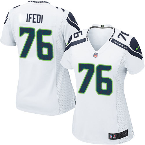 Women's Elite Germain Ifedi Nike Jersey White Road - #76 NFL Seattle Seahawks